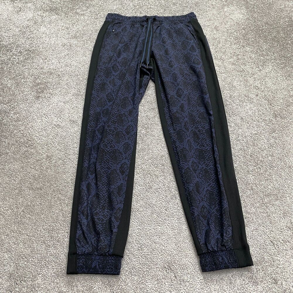 Athleta Brooklyn Jogger Womens 2 Blue Black Snake Animal Print Zip Pocket 27x28